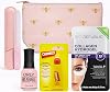 Carmex Lip Balm, Skin Republic Collagen Hydrogel Under Eye Masks & ORLY Breathable Nail Polish Set with Cosmetic Pouch & Crystal Nail File | Complete Beauty Gift Set