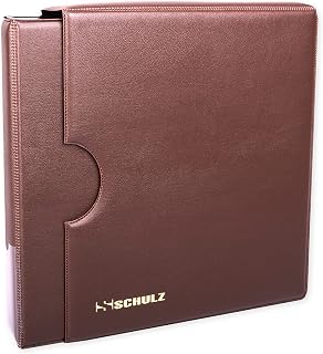 Colección de monedas Álbum con manga/funda – 50 p £1 £2 carpeta de almacenamiento para 200 monedas – Soporte para coleccionar proteger y almacenar Schulz Álbum de monedas, color marrón