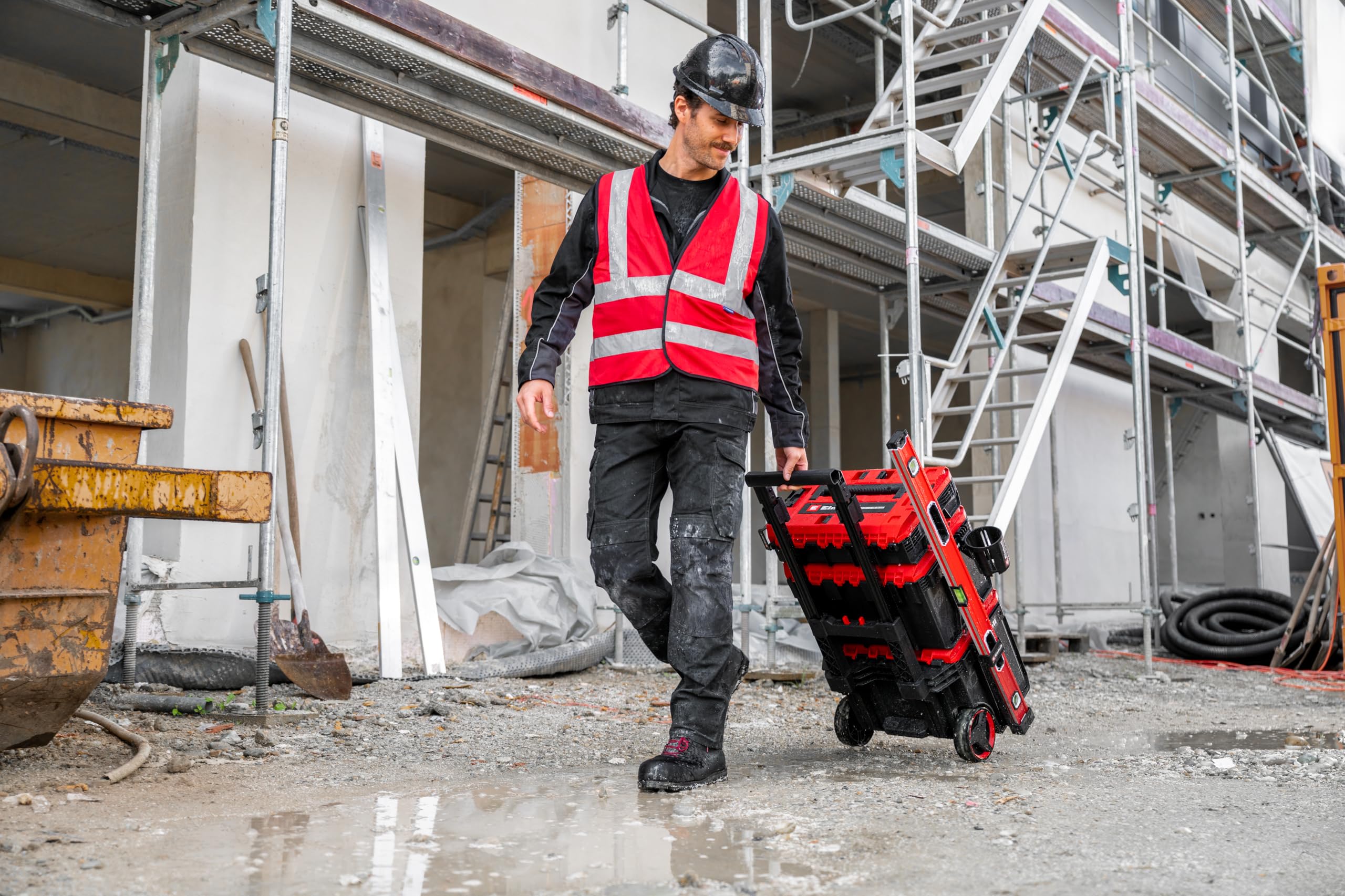 Original Einhell E-Case Rolling Workshop SEALED (Rollende Werkstatt aus 3 Koffern, max. 120 kg, staubdicht + strahlwassergeschützt, 44 x 40 x 70 cm, inkl. Seitenschienen)