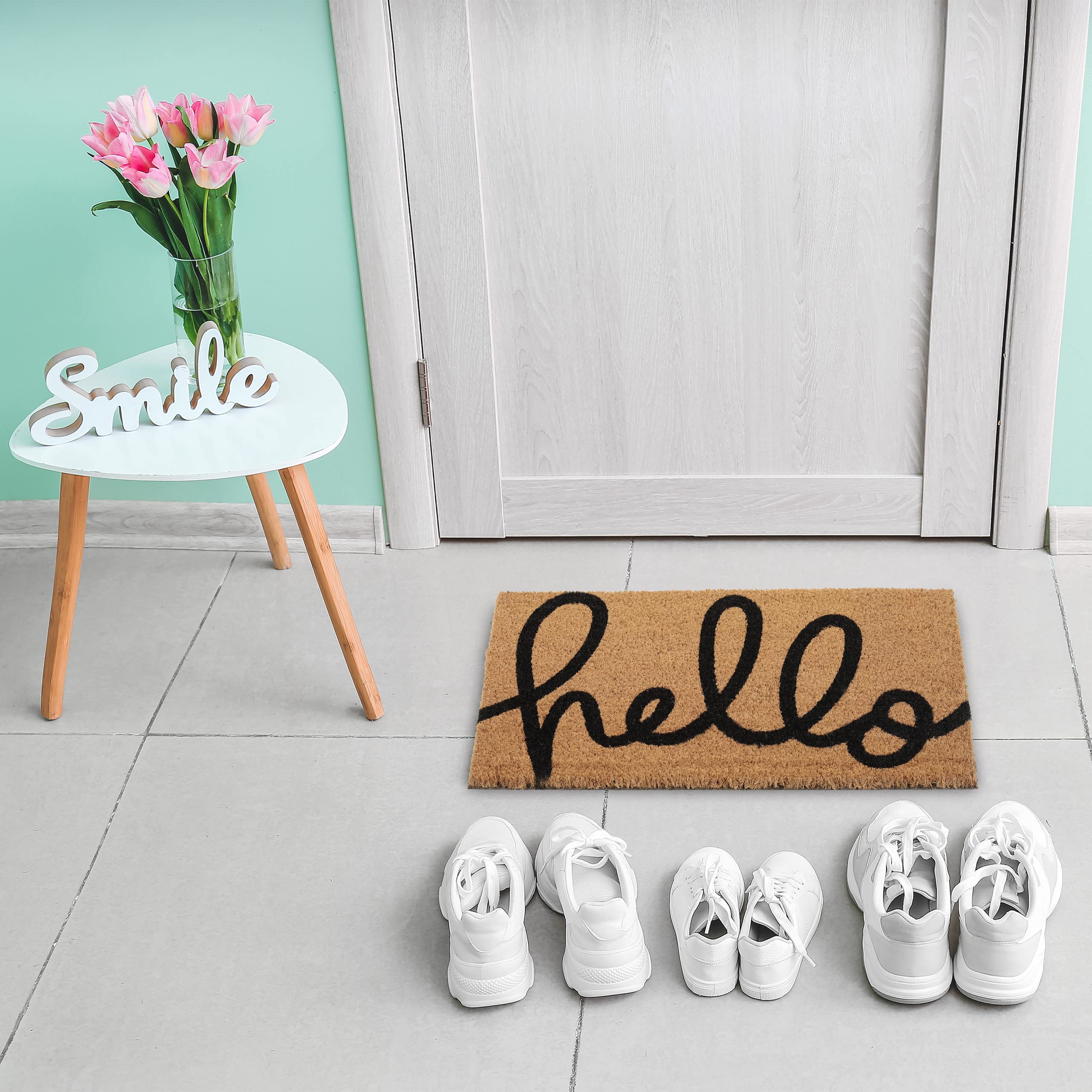 ElbFuchs® Paillasson Coco 60x40cm | RAMA Lama [Extra Durable & antidérapant] | Tapis Coco Interieur Rigolo | Paillasson Exterieur Entree Original | Paillassons pour entrée