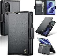 Wallet Flip Case for Samsung Galaxy Z Fold 8, Black | Premium PU Leather RFID Protection Wallet Flip Case Card Holder and Stand Function