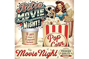 Cheshire Gifts Movie Night Supplies | 18-Piece Popcorn Bags (12-Count) & Snack...