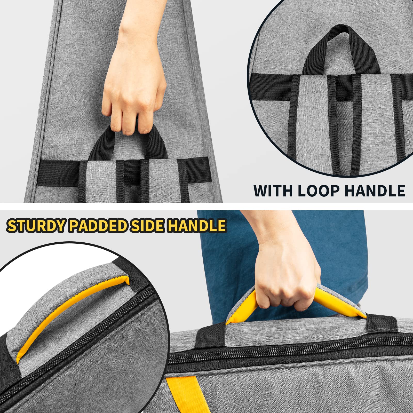 Bolsa de Guitarra Amarilla de Viaje, Triángulo -Gris, M, E-CHITARBAG-2