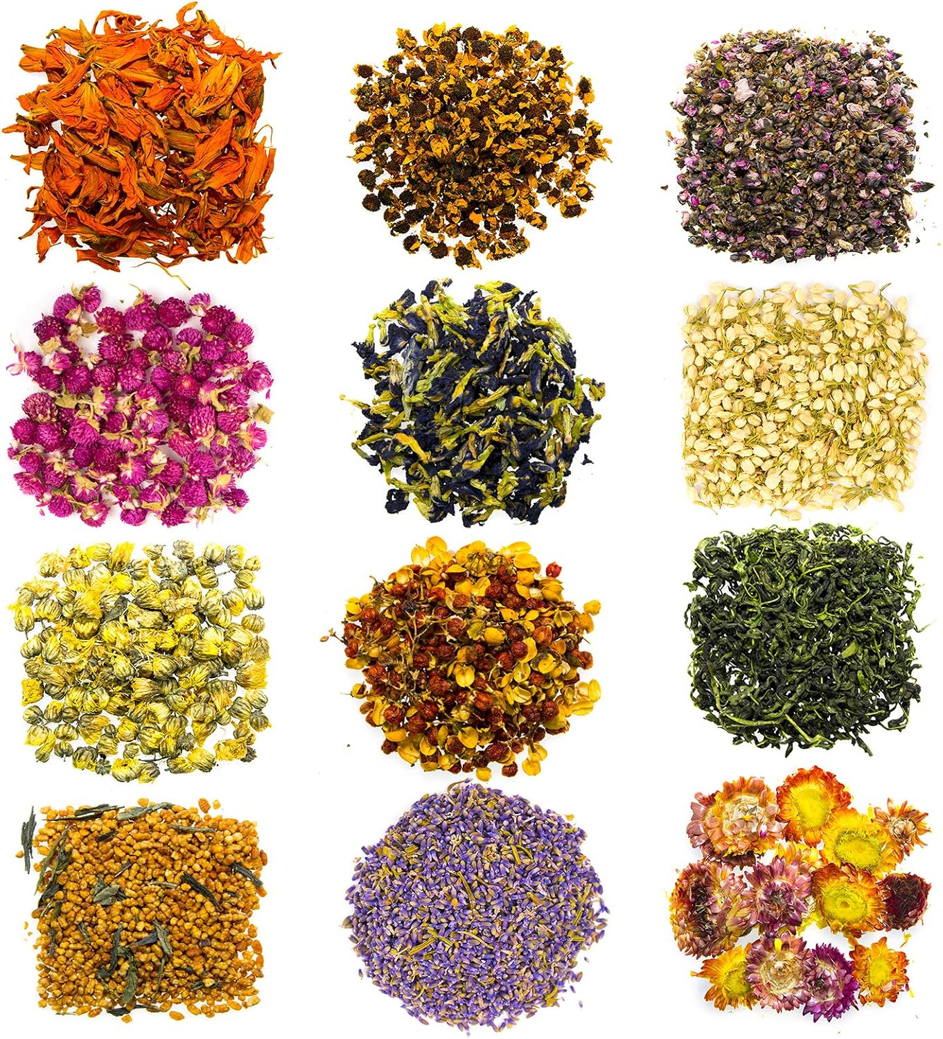 Dried Herbs and Flowers for Witchcraft and Spells - 12 Mini Kit Dry Flower Jasmine Lavender - Great Witch Soap Fragrances Essential Oil Candle Resin Jewelry Aroma Bath Bombs Lip Gloss Making Supplies
