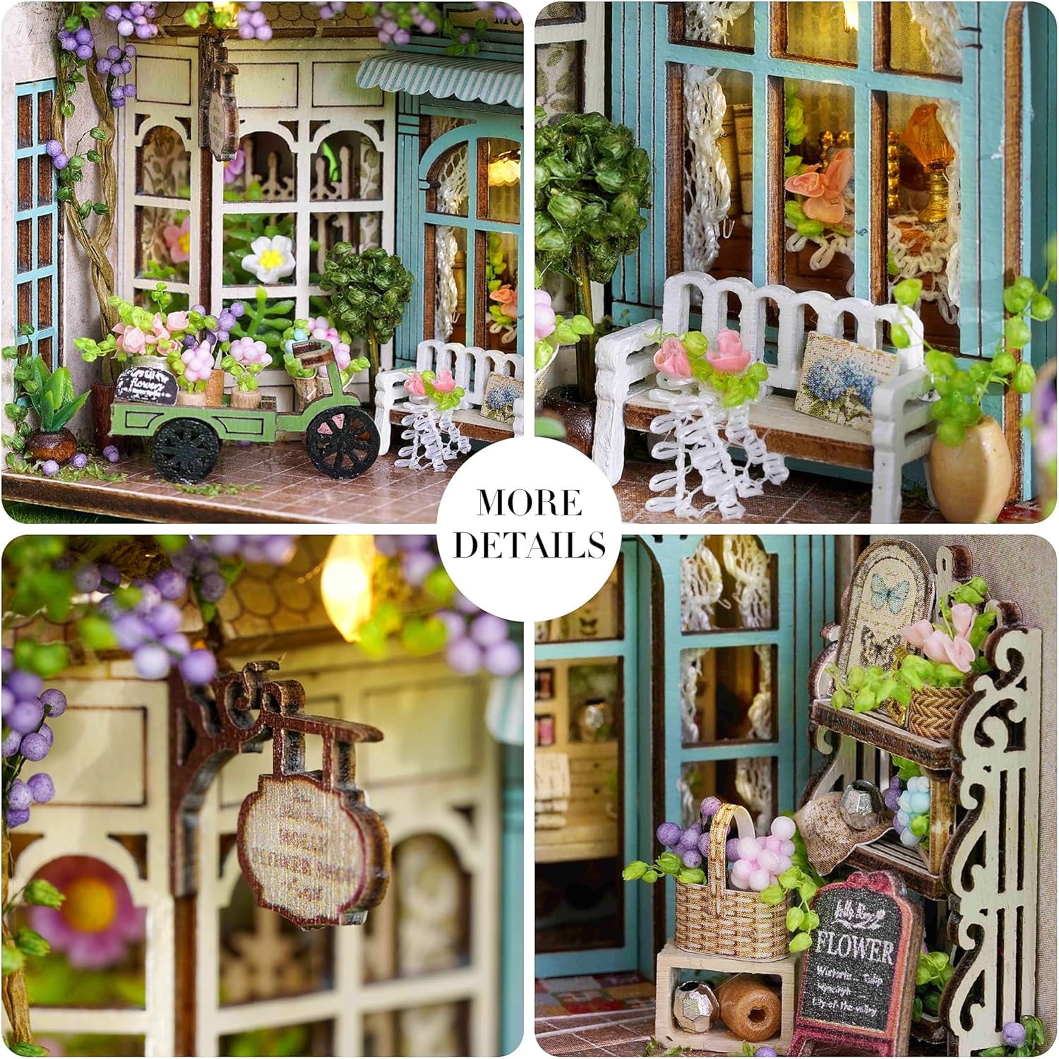 Sutinban Mini House, Flippable DIY Miniature House Kit 1:100 Tiny House Kit, Perfect DIY Birthday Festival Gift for Friends, Lovers and Families (Molly Garden)