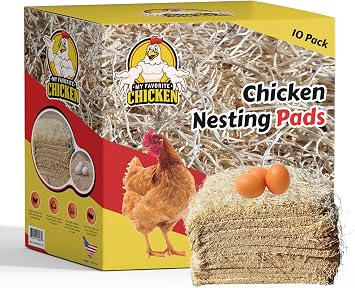 My Favorite Chicken Nesting Box Pads for Chickens - Accessories for Hens, Chicken Coops and Laying Eggs - Square Liners Fit in Your Coop - Natural Fiber Material Bedding Mats
