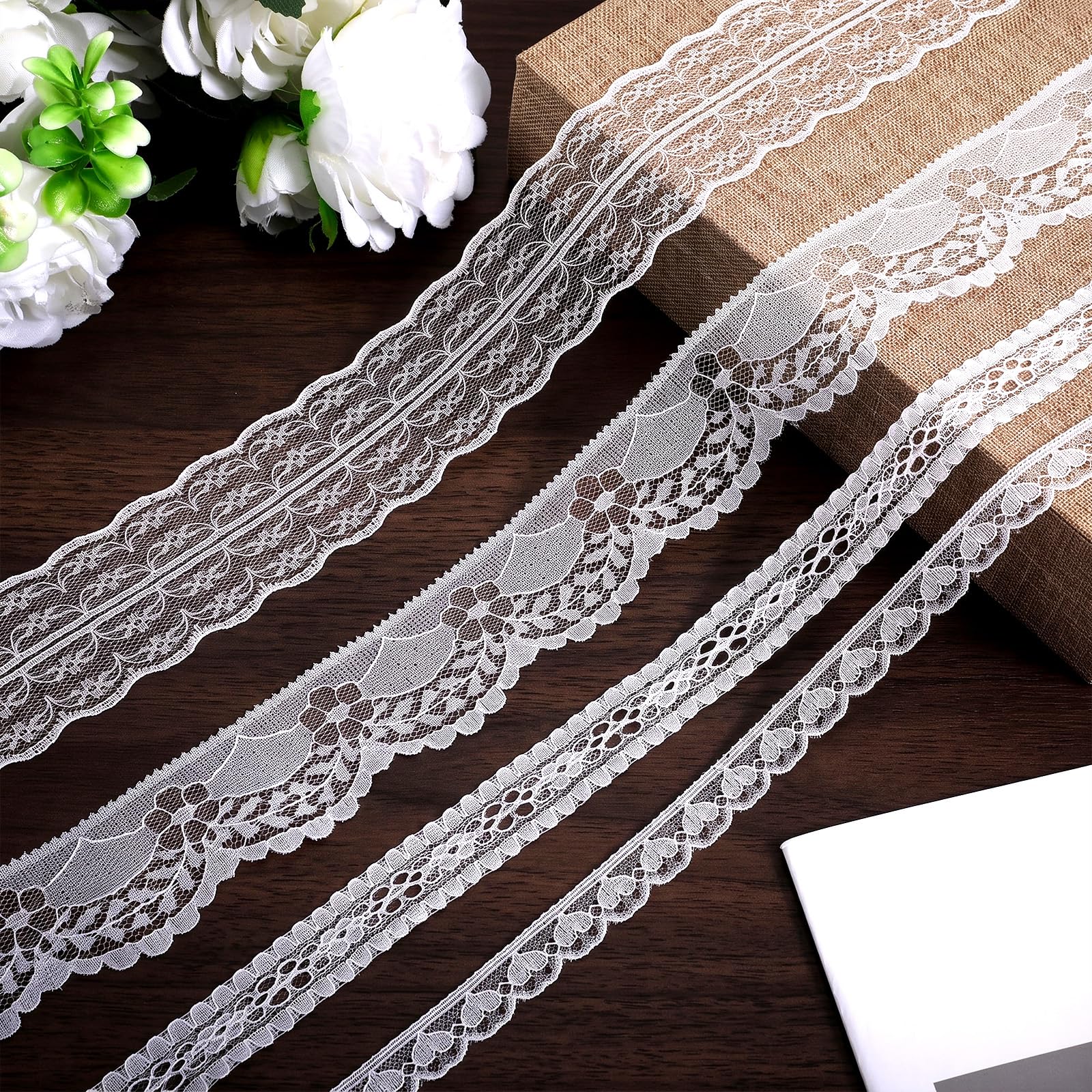 20 Yards White Lace Ribbon Lace Sewing Trim