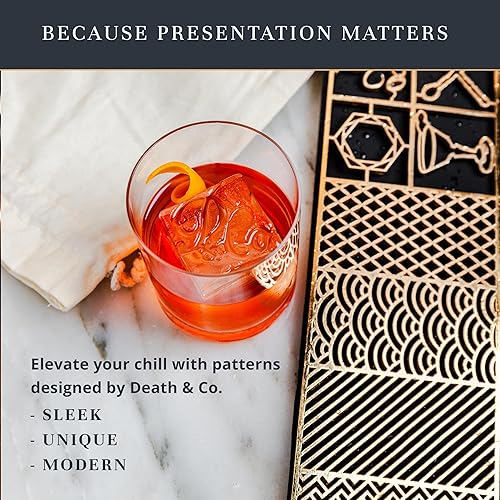 Vista 30 de Bandeja de diseño transparente para hacer cubitos de hielo – Moldes de hielo modernos para bourbon y cócteles en 5 segundos – Sello de cubo de molde