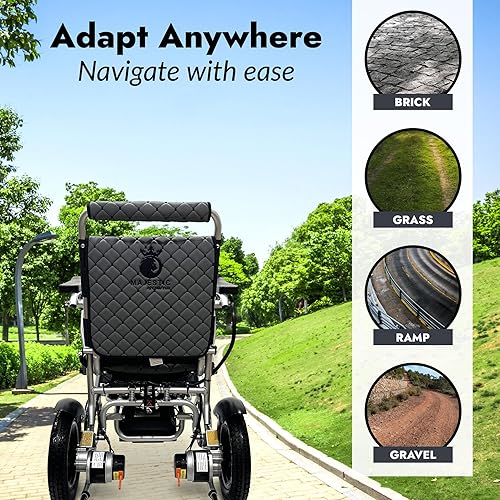 Vista 55 de Majestic - Sillas de ruedas eléctricas para adultos, capacidad de 330 libras, alcance de hasta 19 millas, con base en EE. UU., Silla de ruedas