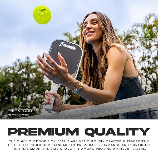 Franklin Sports Outdoor Pickleballs - X-40 Pickleball Balls - USA Pickleball (USAPA) Approved - Official US Open Ball - 3, 12, and 100 Bulk Packs of Pickleballs Optic Yellow 100 Pack Pickleballs - 4