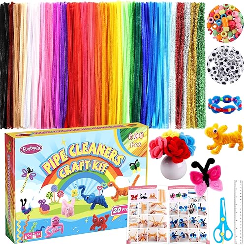 800pcs Pipe Cleaners Crafts Kit, 30 Colors Pipe Cleaners Bulk