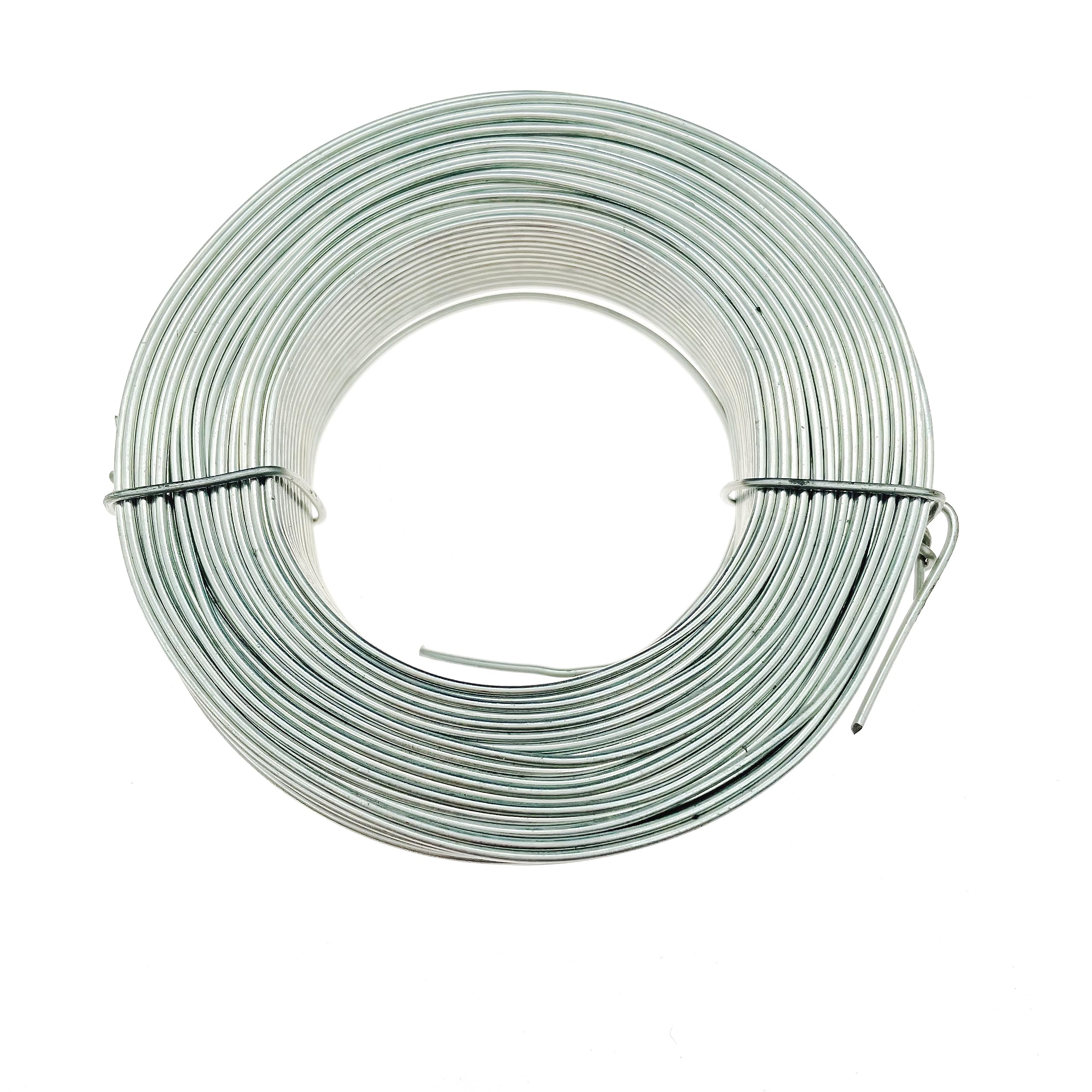 MTTHAHA Galvanized Solid Wire,98ft Galvanized Hobby Wire,Multi-Purpose Steel Wire Ideal for Crafts,DIY Projects,Fastening,Fixing Up Fences (19 Gagau, 1)