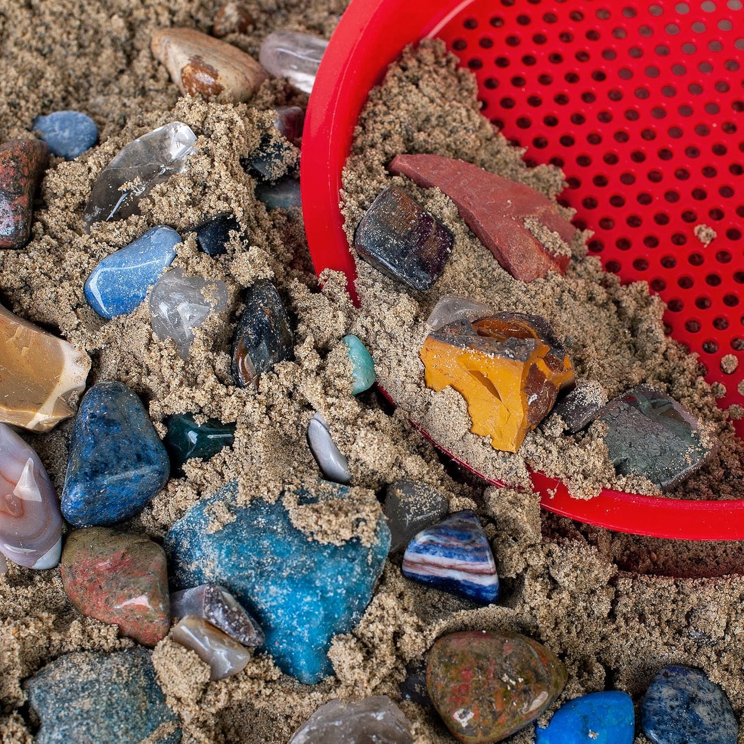 Declan's Gallon Mix Bucket - Includes Sifter, Confetti Sand, Crystal Raw Stones, and Tumbled Stones