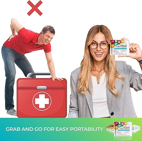 Miniatura 3 de Kit médico de emergencia de primeros auxilios mini y tamaño de viaje -  Ideal para niños, escuelas, negocios, senderismo, camping  Productos para el