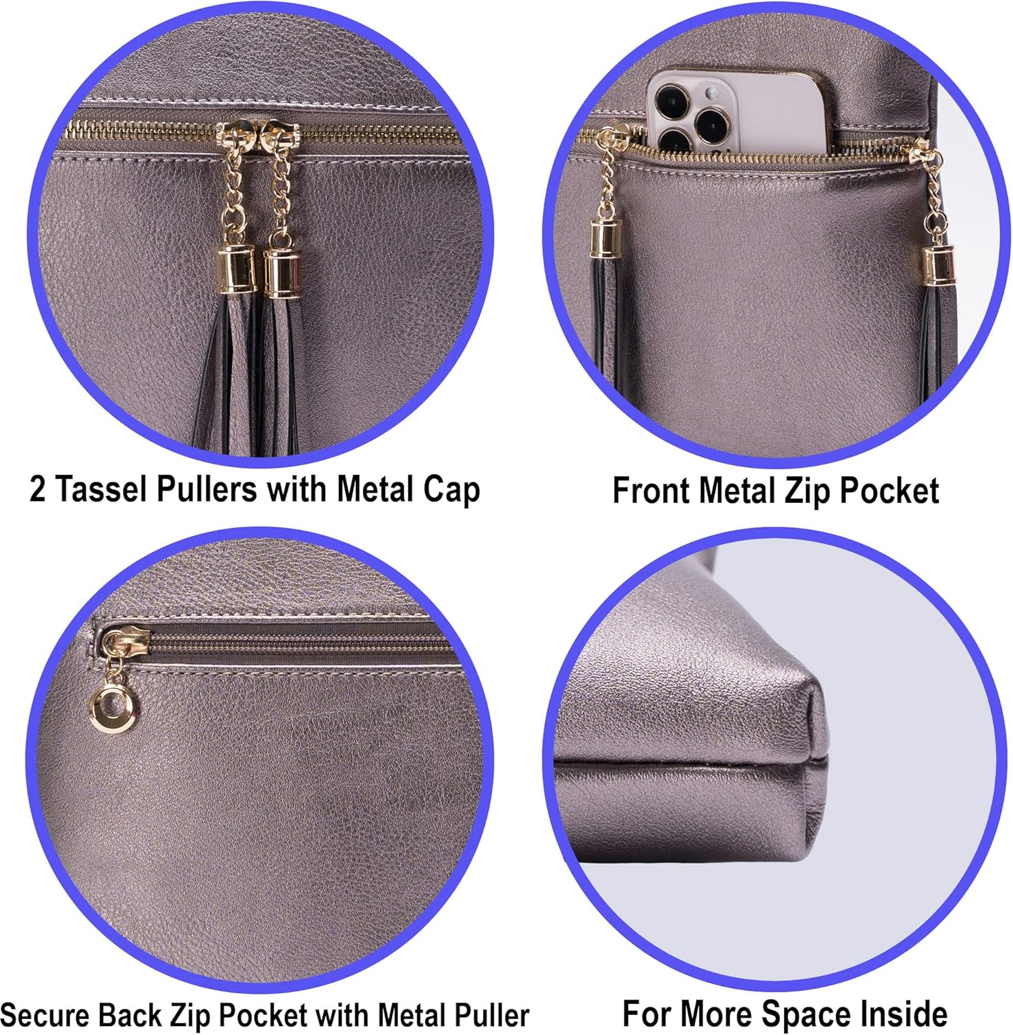 Solene Womens Lightweight Medium Crossbody Purse with Tassel, Perfect Size Crossbody Bags for Daily Use, travel - Image 8