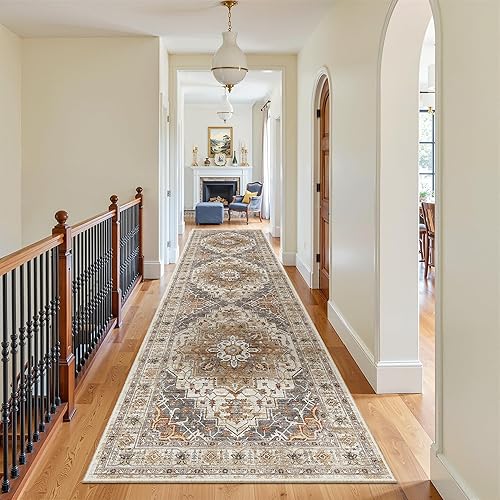 Miniatura 228 de Madane Alfombra lavable de 2 x 3 pies, alfombra de entrada pequeña, antideslizante, vintage, para entrada interior, alfombra de pelo bajo