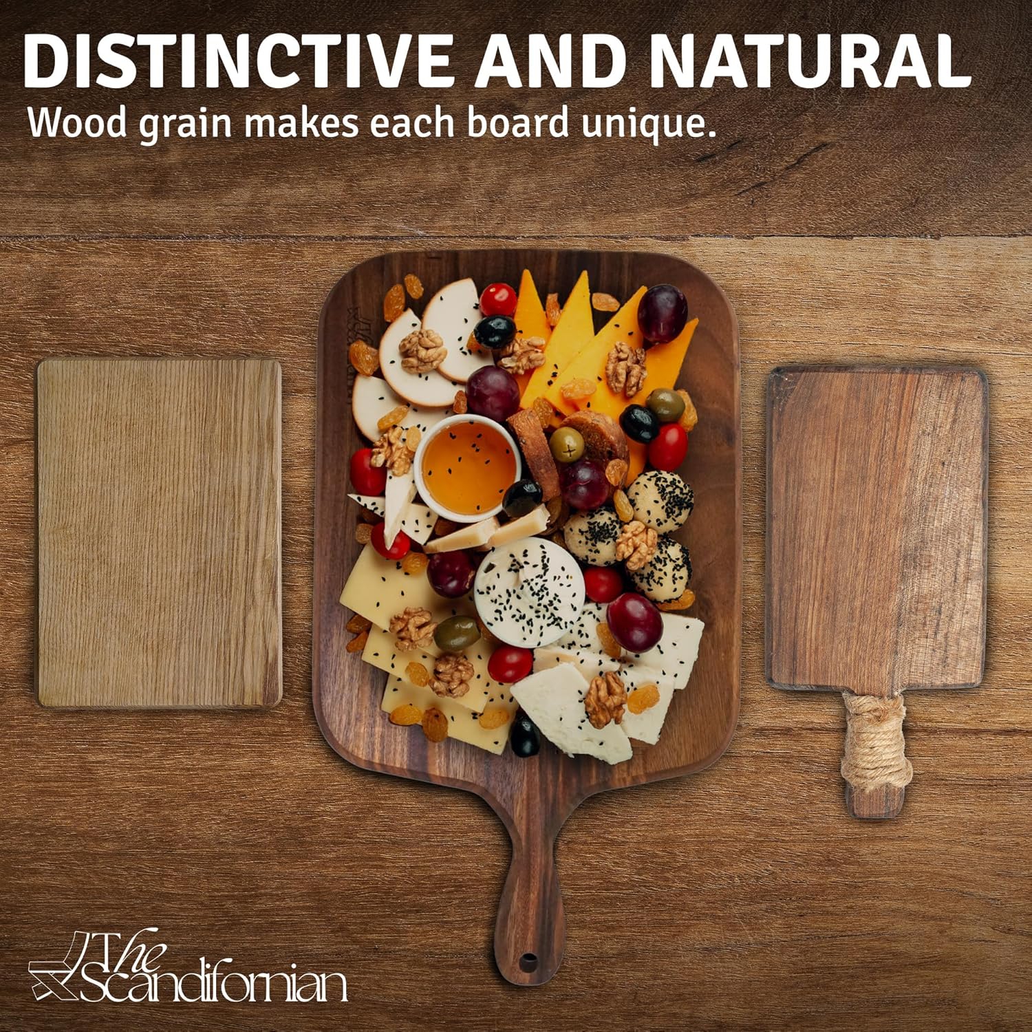 Walnut Wood Cutting Board | Jumbo Extra Large Size 26" x 16", Paddle Shape with Handle | Premium Elegant Handcrafted | Perfect for Entertaining