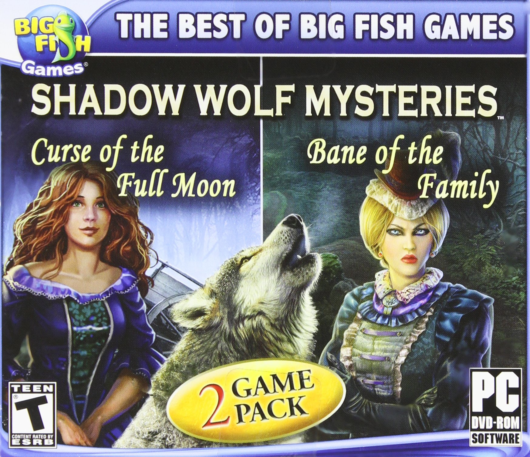 Big Fish Games Shadow Wolf Mysteries Curse Of The Full Moon + Bane Of The Family [video game]