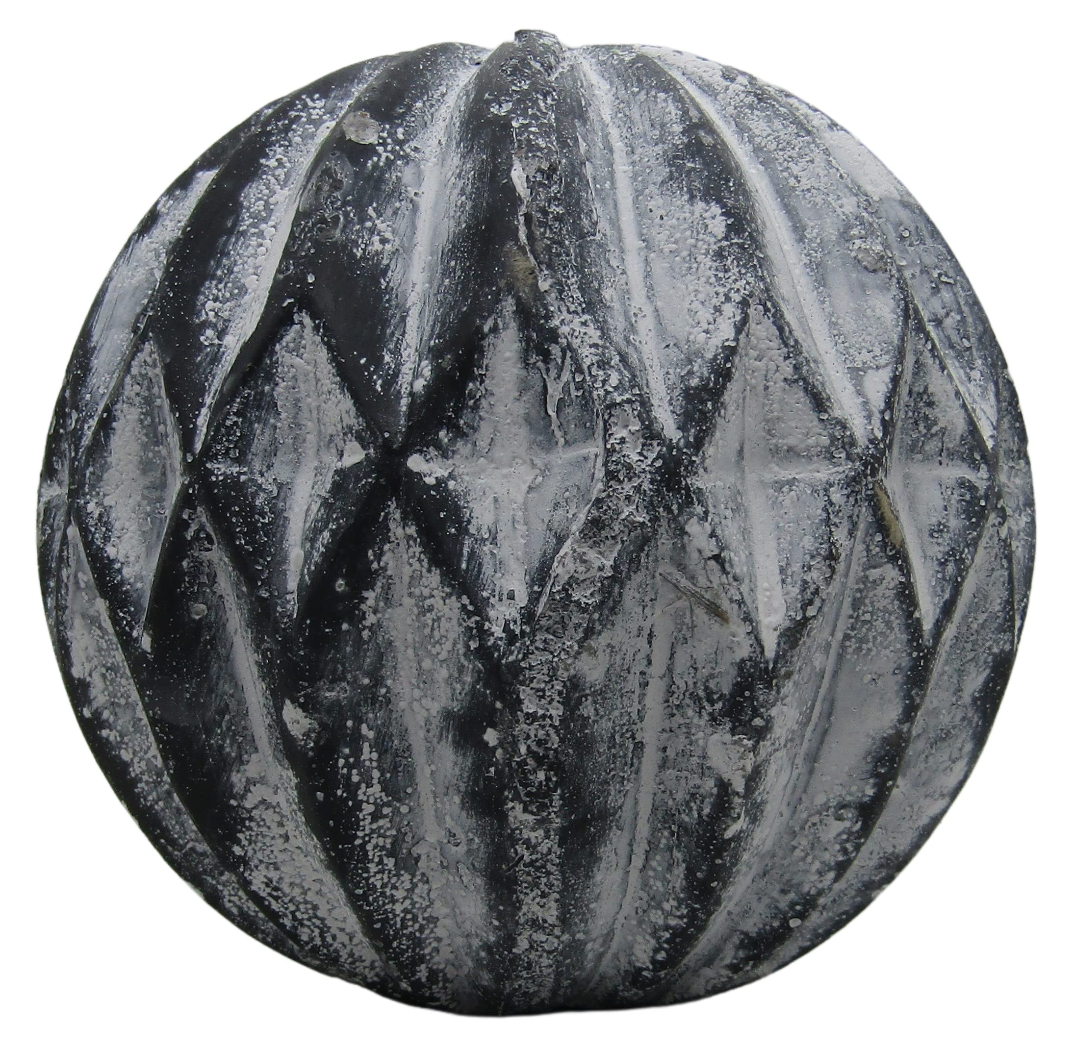 PD Home & Garden Sfera da giardino in calcestruzzo con diamante accentato bianco rustico, 10,2 cm di diametro