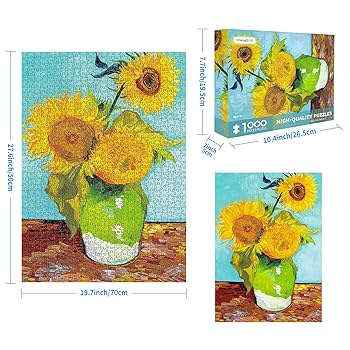 新品未使用【ゴッホ代表的な名画ひまわり】限定パズル1000ピース＆フレームセット 新品未使用【ゴッホ代表的な名画ひまわり】限定パズル1000ピース