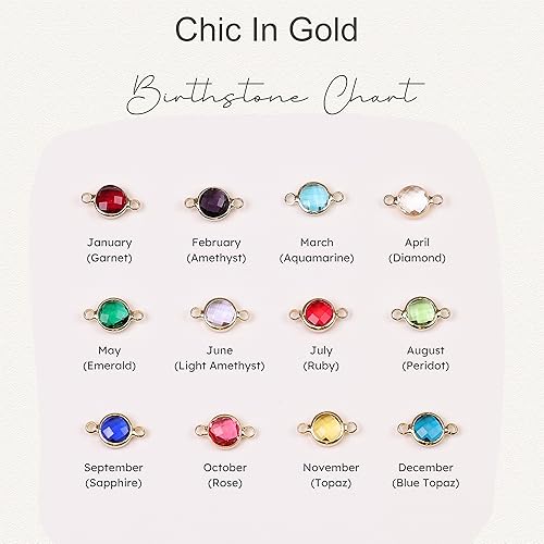 Miniatura 4 de Collar con clip de papel de piedra natal para mujer, mamá, hasta 7 piedras de nacimiento, collares personalizados personalizados en chapado en oro