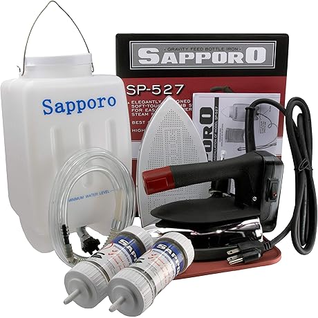 Sapporo SP527 Gravity Feed Bottle Steam Iron Kit: Enhance Your Ironing Experience