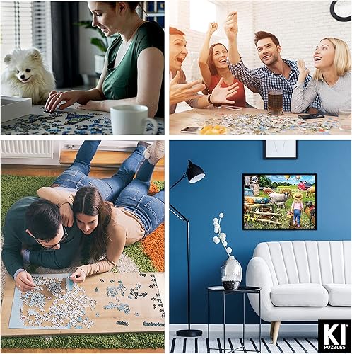Miniatura 7 de Rompecabezas de 750 piezas para adultos Sharon Steele Best Pals, escena de granja caprichosa de KI Puzzles, AZ-02630