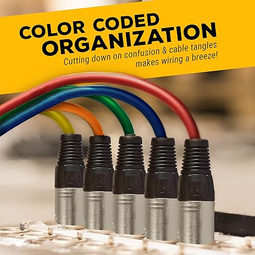 Miniatura 2 de GLS Audio Cables de cable de conexión de 3 pies cables de color XLR macho a XLR hembra cable de serpiente equilibrado de 3 pies paquete de 6