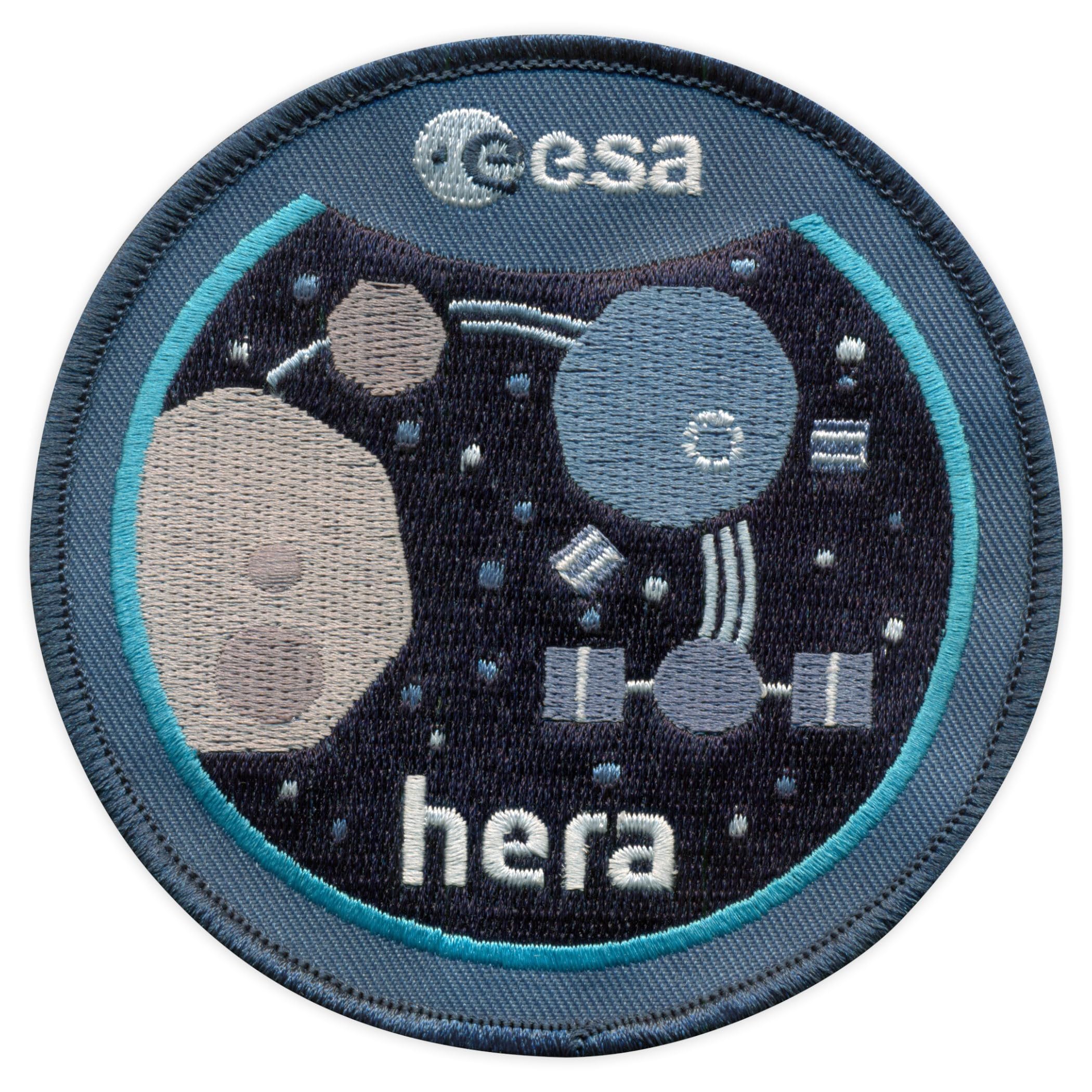 Set di 4 toppe termoadesive ricamate con scritta "ESA Hera"