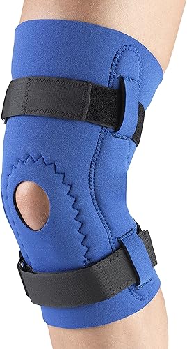 OTC Rodillera de neopreno Hor-Shu Pad barras con bisagras, azul, grande