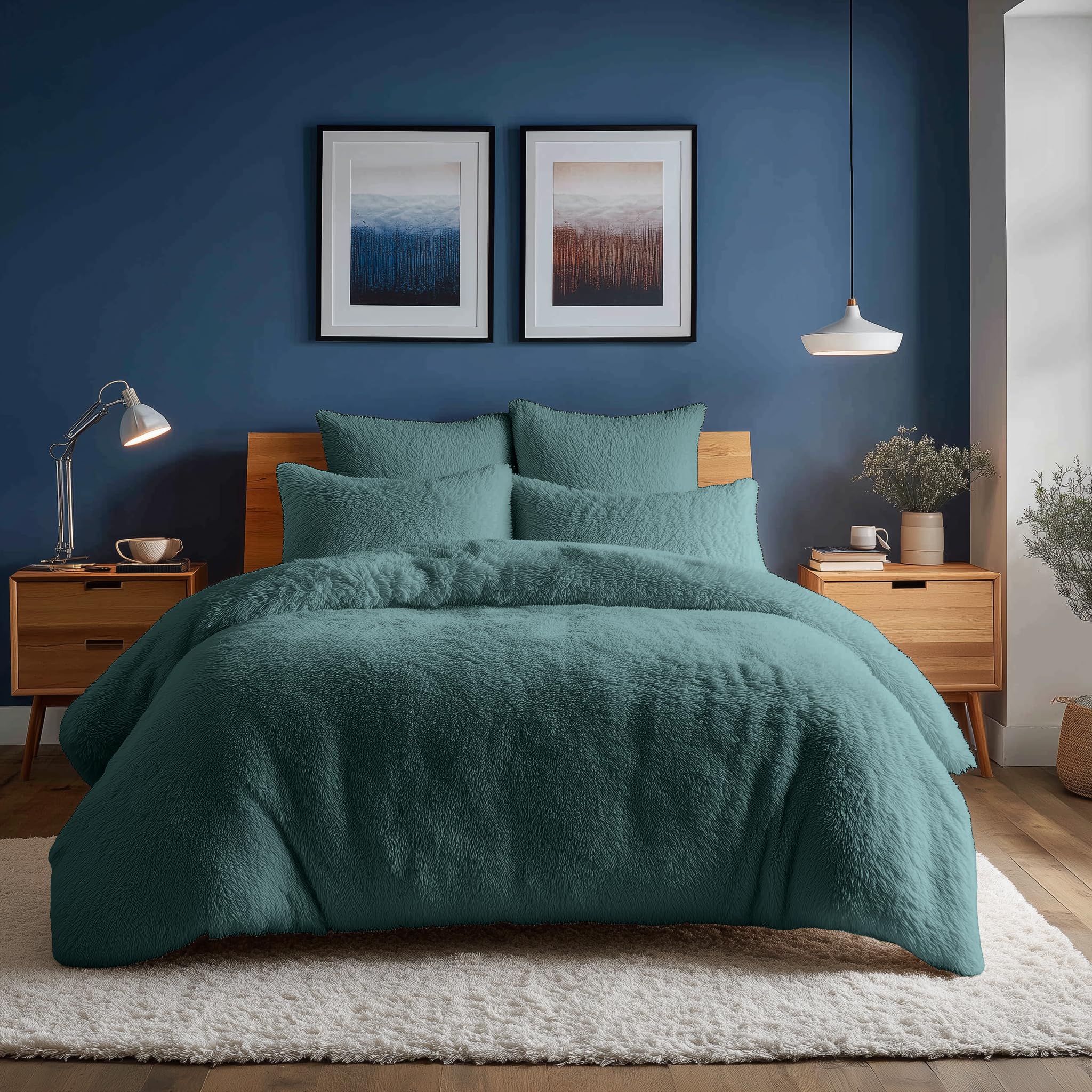 Home Sweet Home UK Fluffy Soft Touch Single Teddy Bear Bedding Set Duvet Cover & Pillowcases- Cozy & Warm Teddy Fleece Duvet Cover Set - Thermal Teddy Fleece Bedding Sets – Machine Washable
