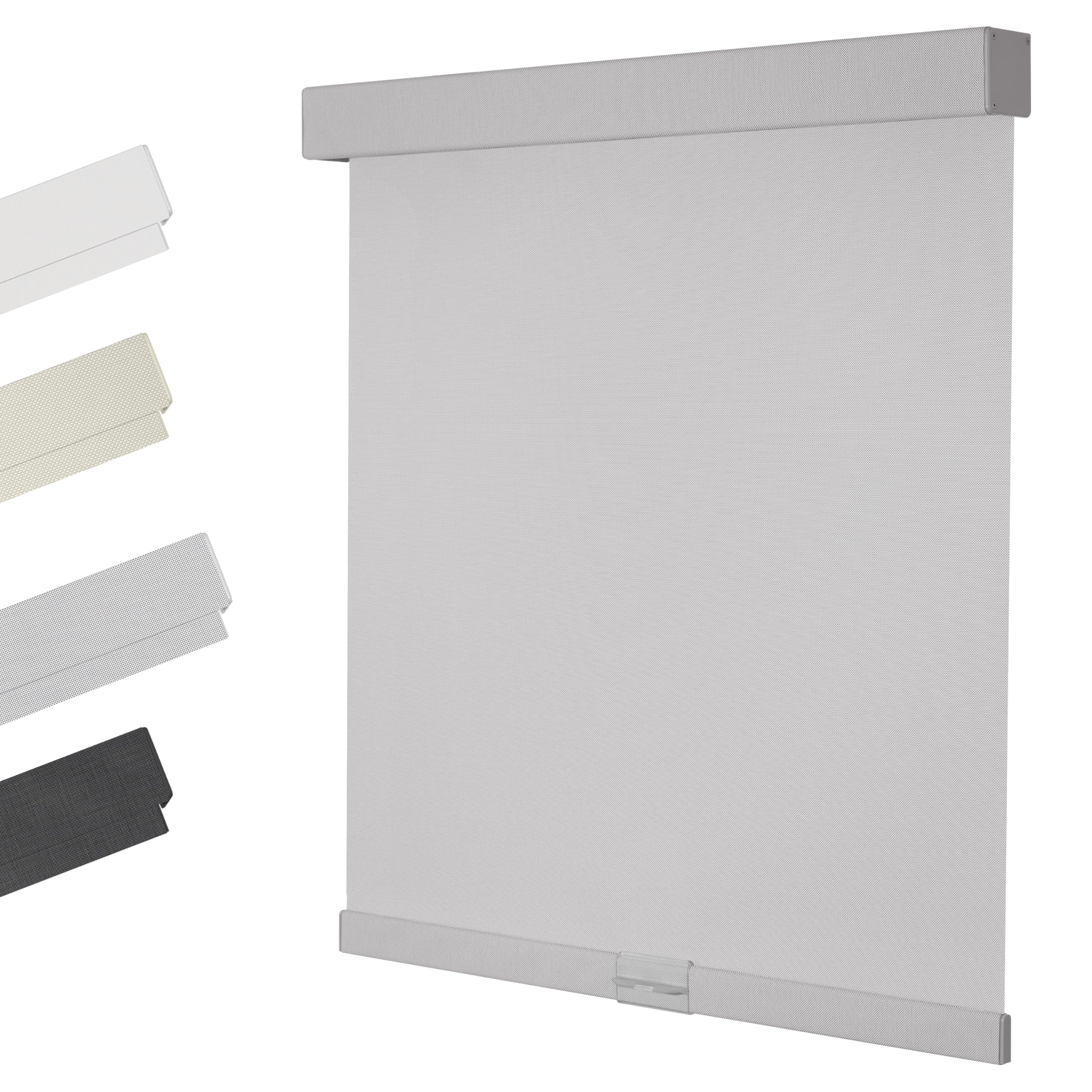 HOTSOON Light Filtering Roller Shades for Windows Cordless Solar Roller Blinds 5% Openness with Cassette Valance Sheer and Glare Reduce Window Shades