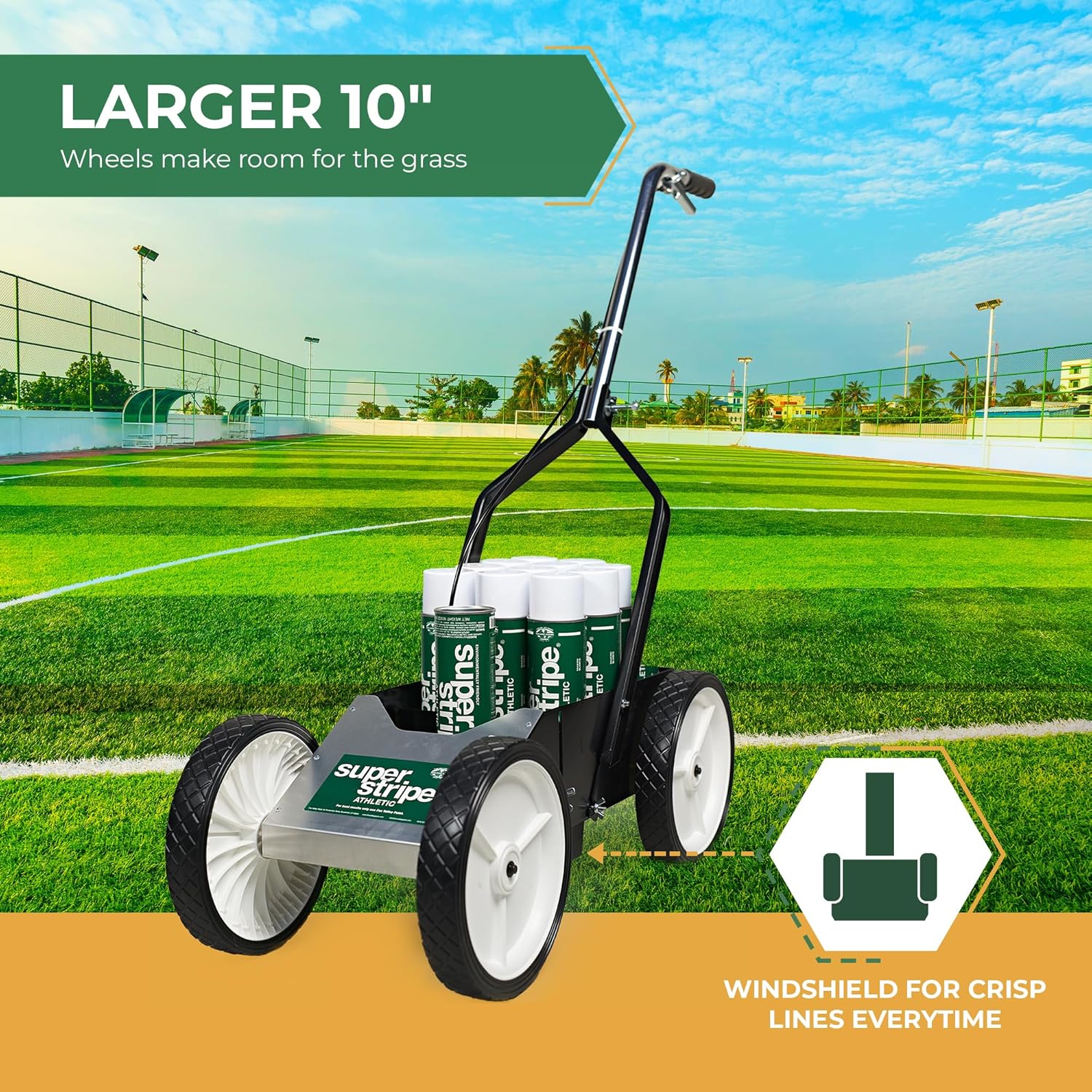 Fox Valley Athletic Super Striper Field Marker Machine Line Striping Machine for Soccer Fields, Outdoor Basketball Court, or Pickleball Court - A Superb Field Striping Machine
