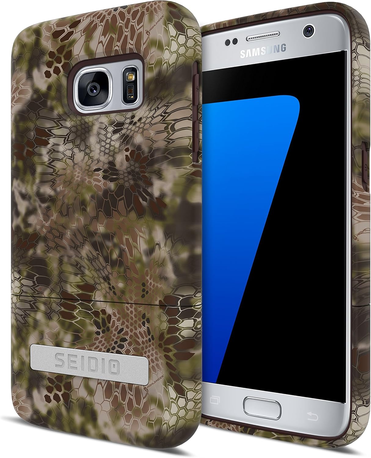Seidio Surface Case with Official Kryptek Highlander Pattern for Samsung Galaxy S7 - Retail Packaging - Kryptek Highlander
