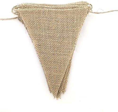 LWR CRAFTS Banderines de arpillera triangular, 13 piezas, 10 pies