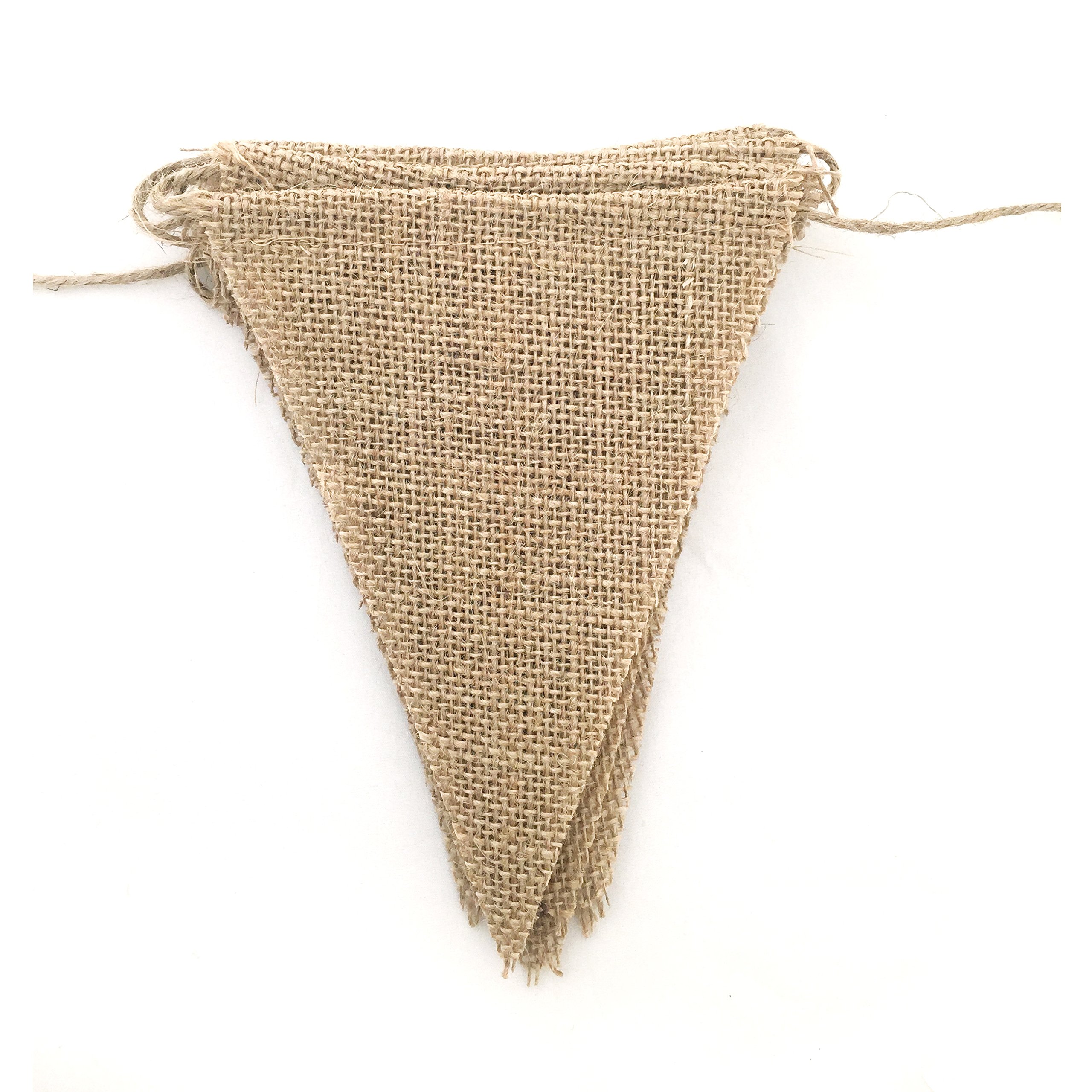 LWR CRAFTS Burlap Bunting Banner Triangle 13 Pieces 10 feet