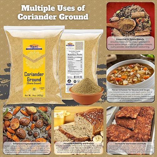Miniatura 3 de Rani - Polvo molido de cilantro (Dhania india), especia de 14 onzas (14.11oz)  totalmente natural  Sin sal  Vegano  Sin colores  Apto para gluten