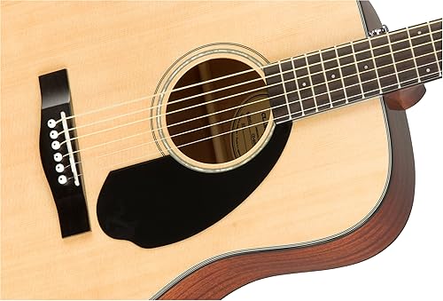 Miniatura 5 de Fender CD-60S - Guitarra acústica Dreadnought con tapa sólida, paquete natural con estuche rígido, afinador, correa, cuerdas, púas, paño de pulido y