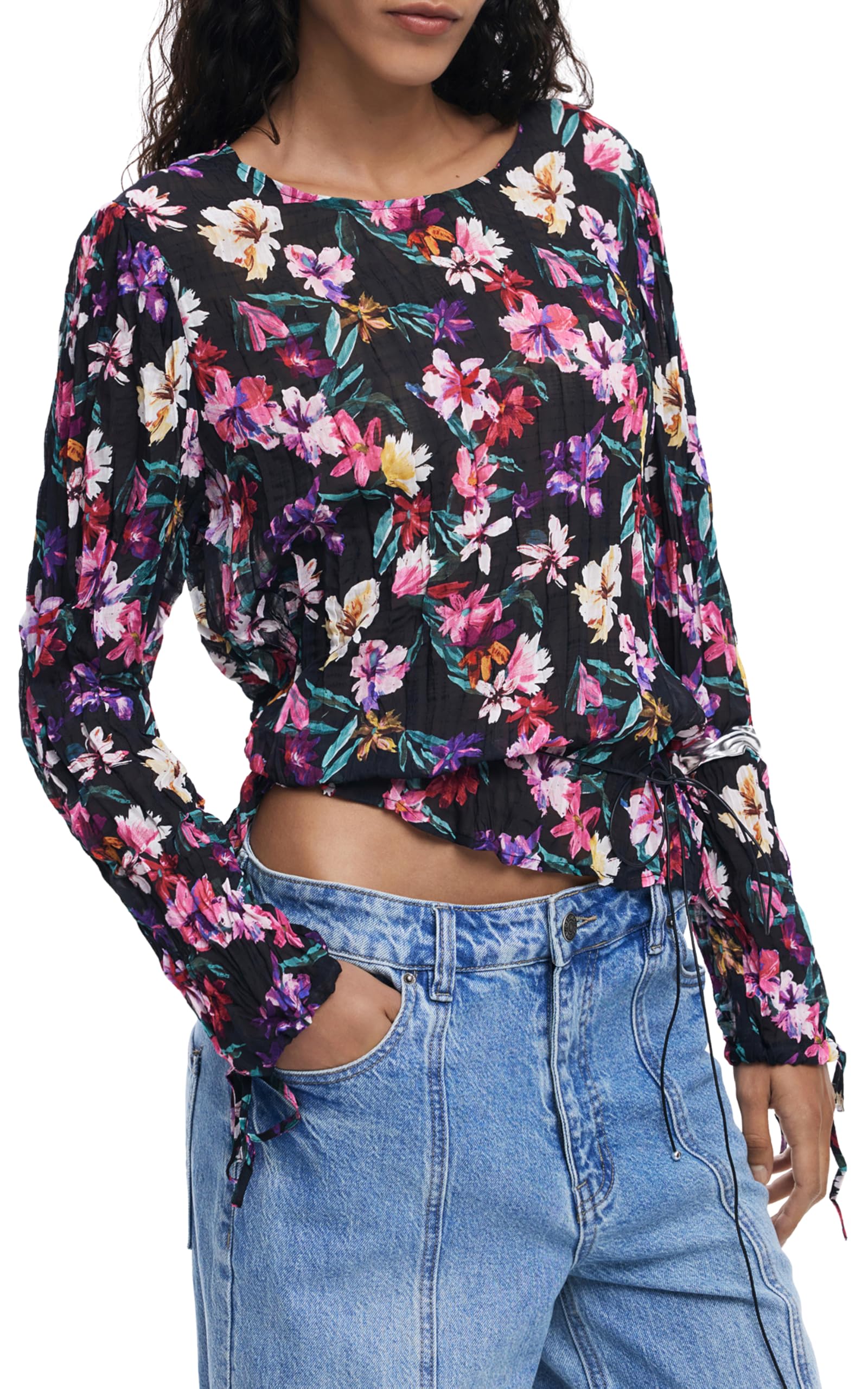 Desigual BLUS_Flori, 2000 Negro, XS