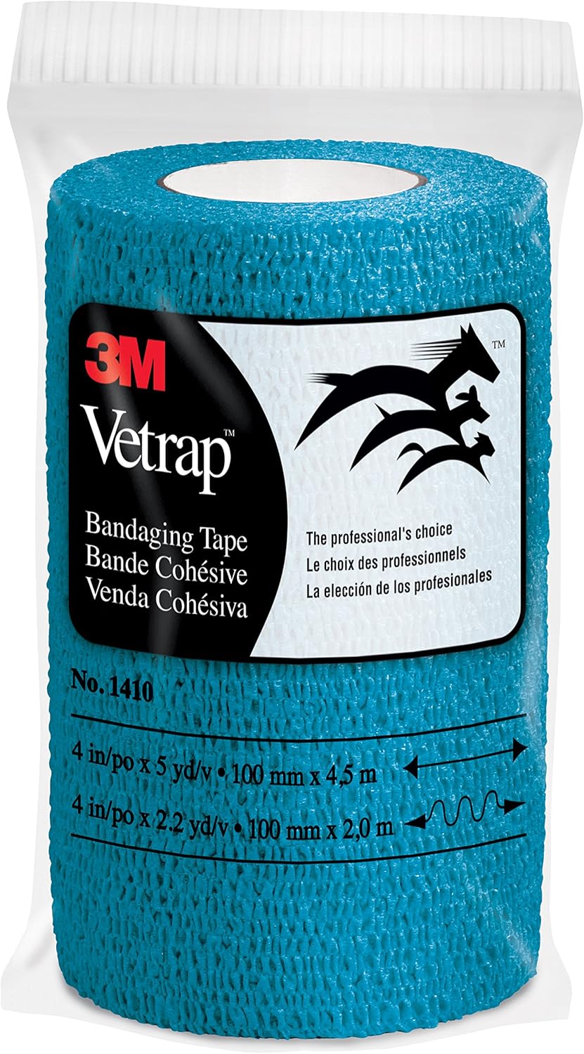 3M Pet Care 1410T 4" x 5 yd Vetrap Bandaging Tape, Teal