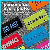 Vista 5 de Excelmark Vanity - Placa de matrícula personalizada para exhibiciones de automóviles, placa de aluminio personalizada (negro)