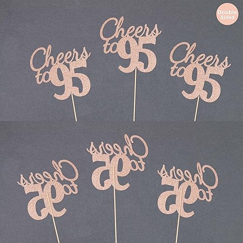 Miniatura 41 de Gexolenu Cheers to 40, paquete de 10 centros de mesa de cumpleaños de 40 cumpleaños con purpurina de color oro rosa de doble cara para mesas