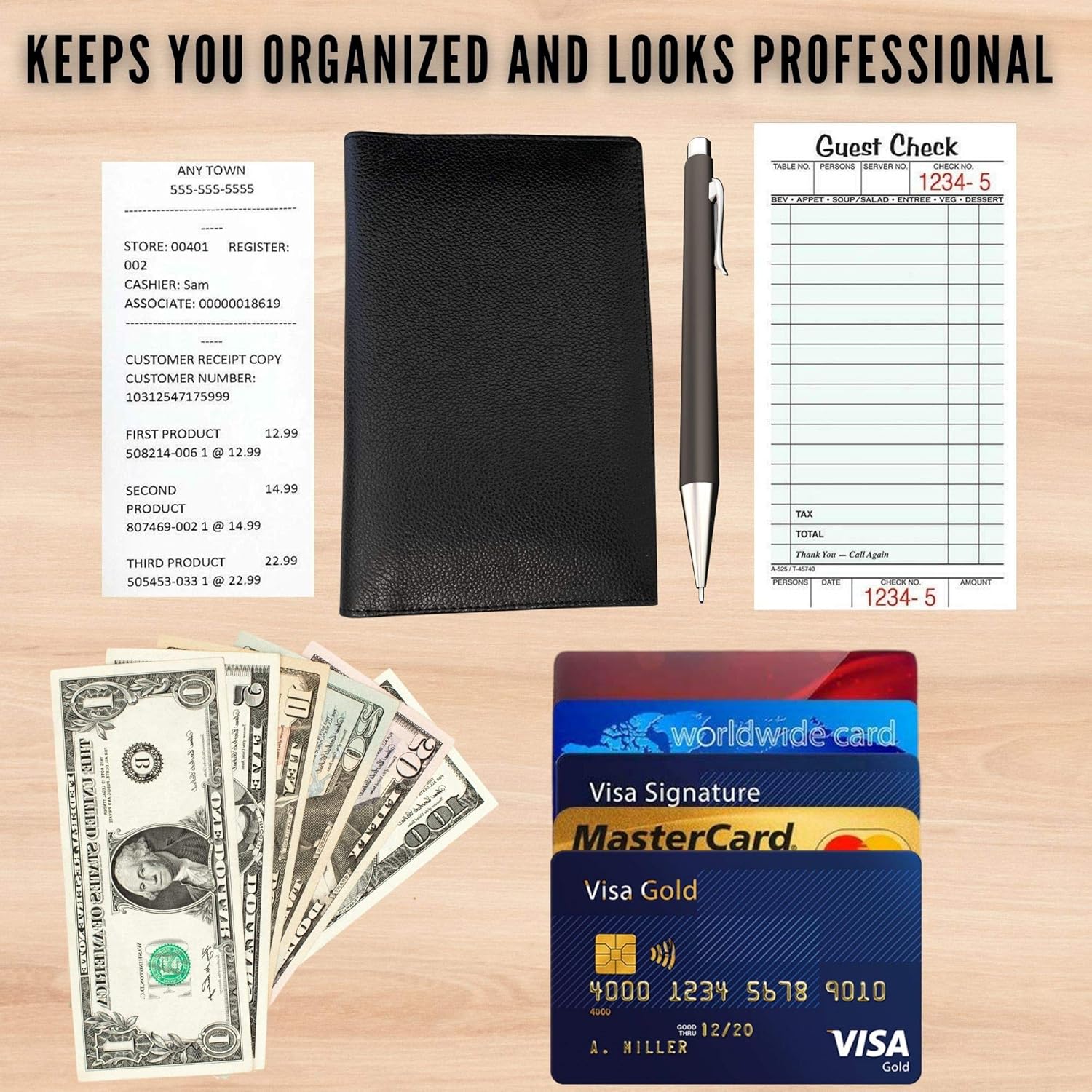 Flаѕh Dеаlѕ - 50% оƒƒ Genuine Leather Waiter/Waitress Server Wallet with Zippered Pocket, 8 x 4.7 in Black, Organizer That Holds Server Pads, Guest Checks, Credit Cards, Cash and Fits in a Server Apron 🛒 Crаzу Dеаlѕ Genuine Leather Waiter/Waitress Server Wallet with Zippered Pocket, 8 x 4.7 in Black, Organizer That Holds Server Pads, Guest Checks, Credit Cards, Cash and Fits in a Server Apron