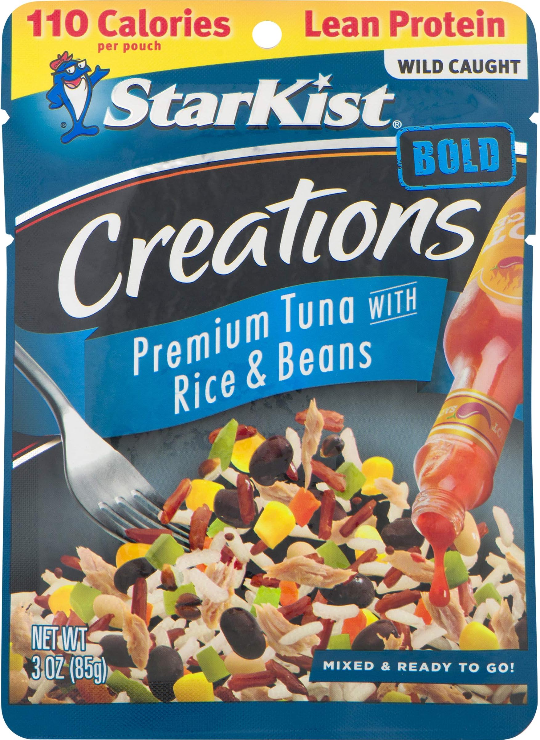 StarKist Tuna Creations BOLD, Rice & Beans in Hot Sauce, 3 Oz, Pack of 24