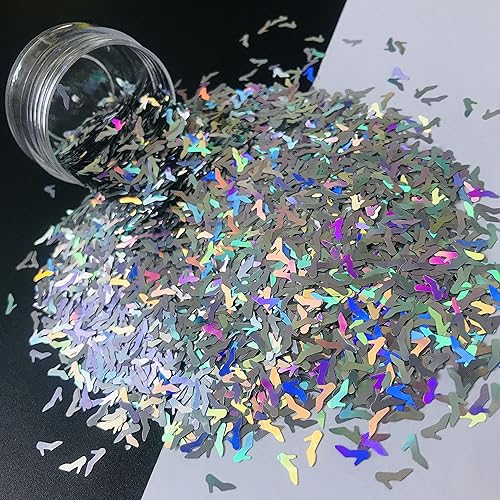 Miniatura 10 de PrettyG LB300 LB300 - Zapatos de tacón alto rojo con forma de lentejuelas holográficas con purpurina - Festival Rave Beauty Maquillaje Face Body