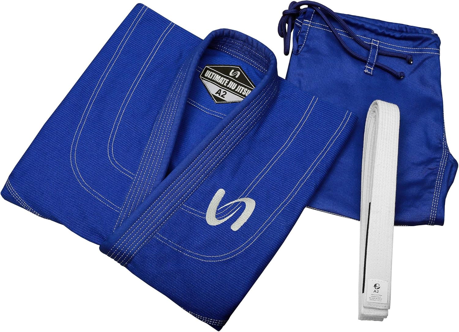 Ultimate - Essential Brazilian Jiu-Jitsu Kimono BJJ Gi Uniform Set - Unisex Kids Adults (White Belt Included)