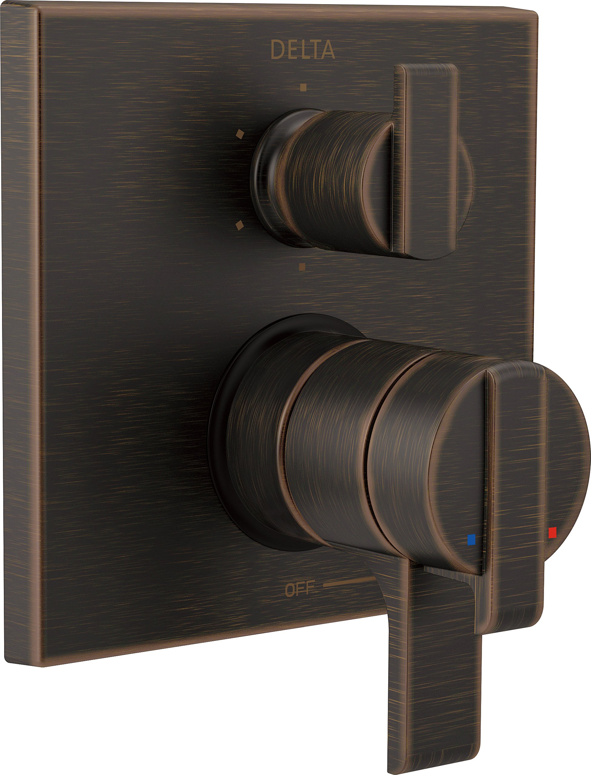 DELTA Faucet T27967-RB, Venetian Bronze Ara Angular Modern Monitor 17 Series Valve Trim with 6-Setting Integrated Diverter