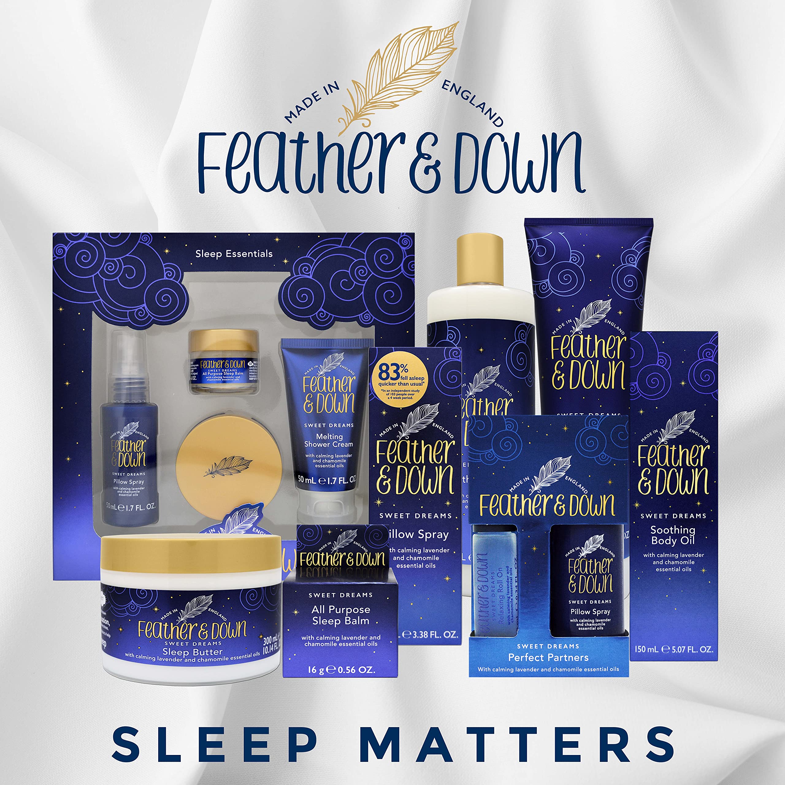 Feather & Down Sweet Dreams Bath Essence 500ml – Bagnoschiuma Con Oli Essenziali Di Eucalipto, Menta E Tea Tree – Vegano E Cruelty Free