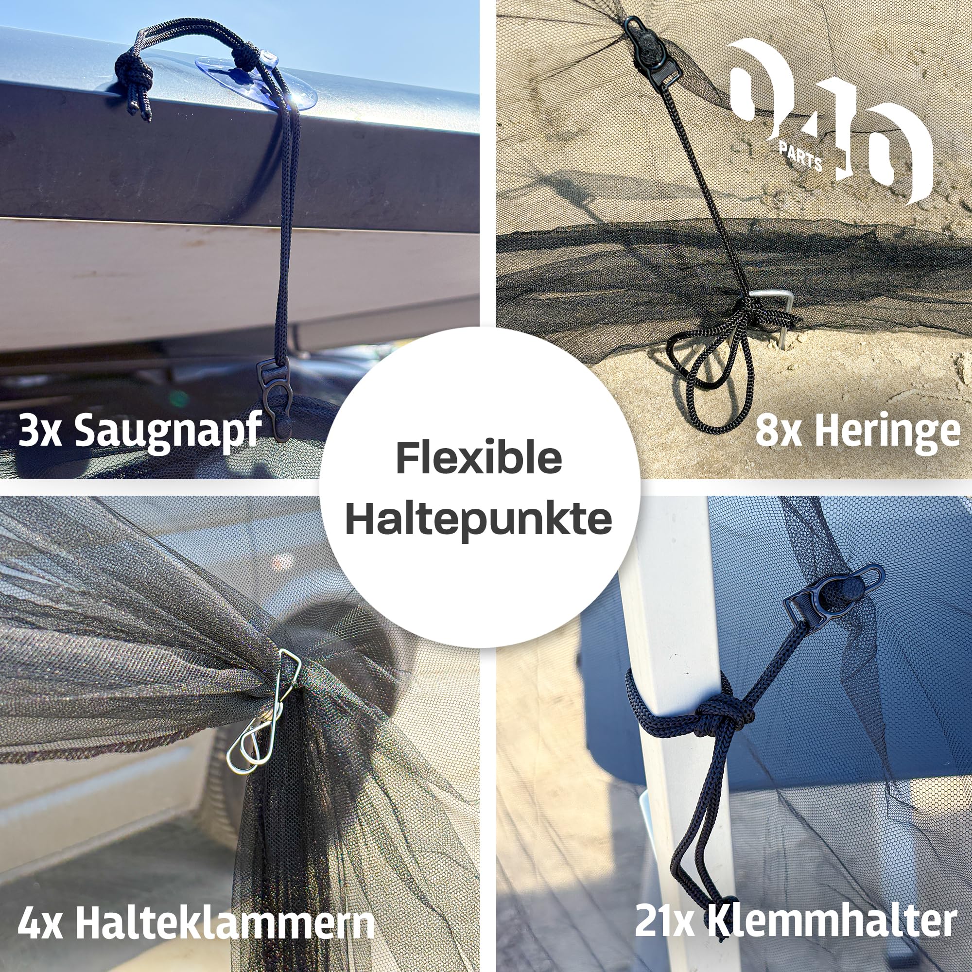 Moskitonetz für Markisen bei Campern Caravans Vans Wohnmobile und für den VW T5 T6 T6.1 California mit Thule, Fiamma oder Dometic Markisen