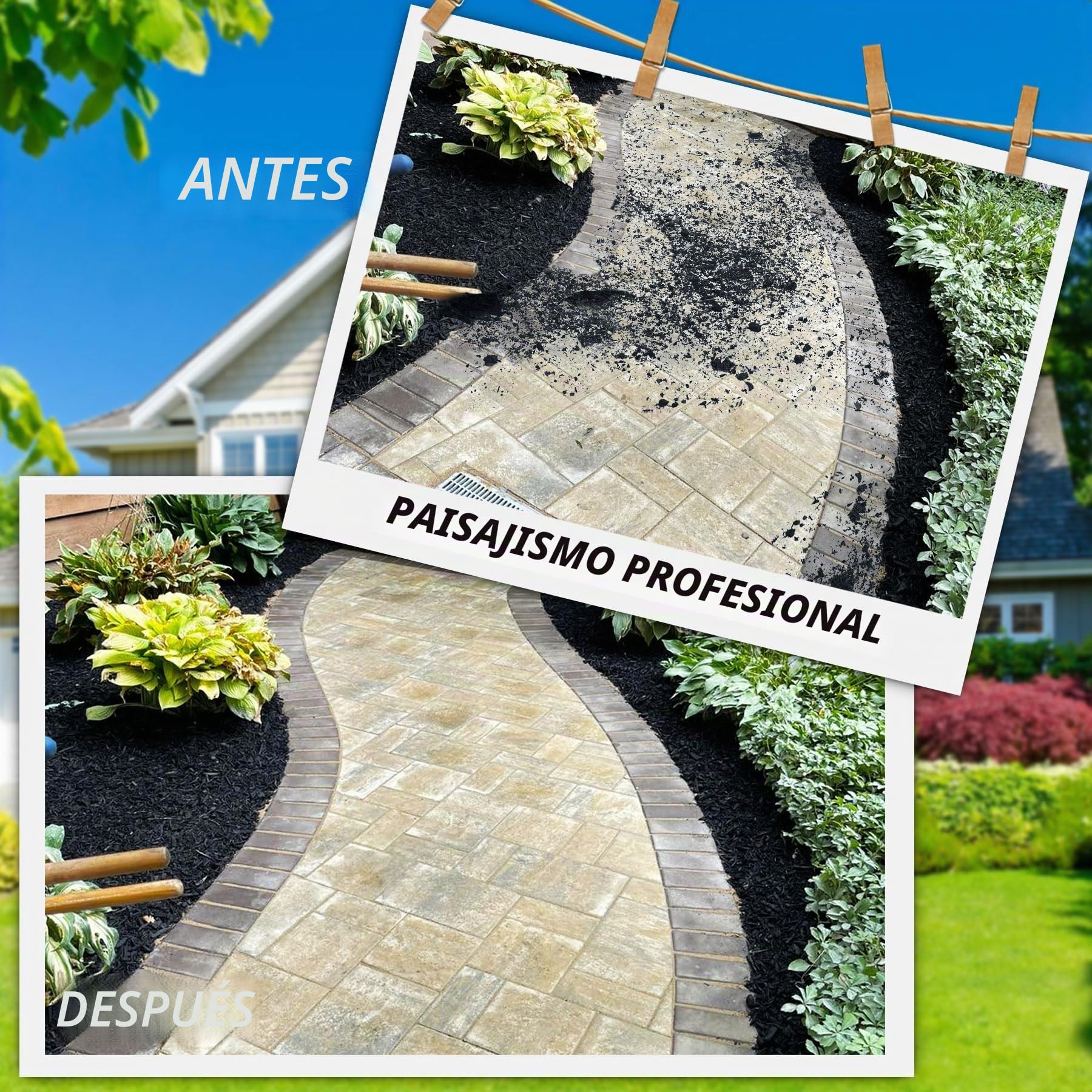 Aglutinante de Grava, 2L Estabilizador de Grava para Paisajismo, Jardinería y Senderos - Listo para Usar, Adhesivo Piedras para Fijador Grava, Corteza, Caucho y Piedras, No Tóxico y Duradero